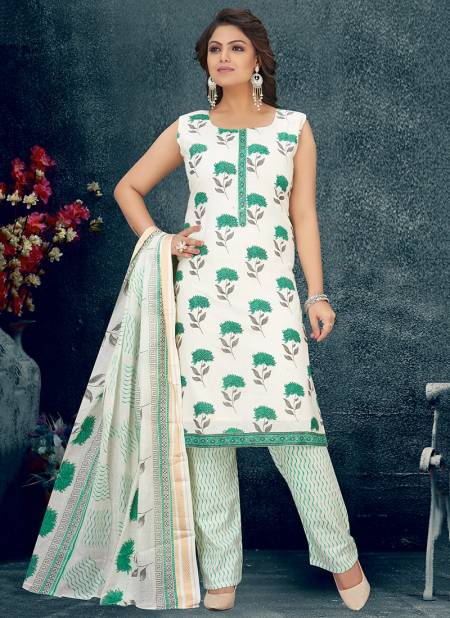 Sea Green Colour Nityam Fashion Cotton Printed Ethnic Heavy Latest Salwar Suit Collection 550 D